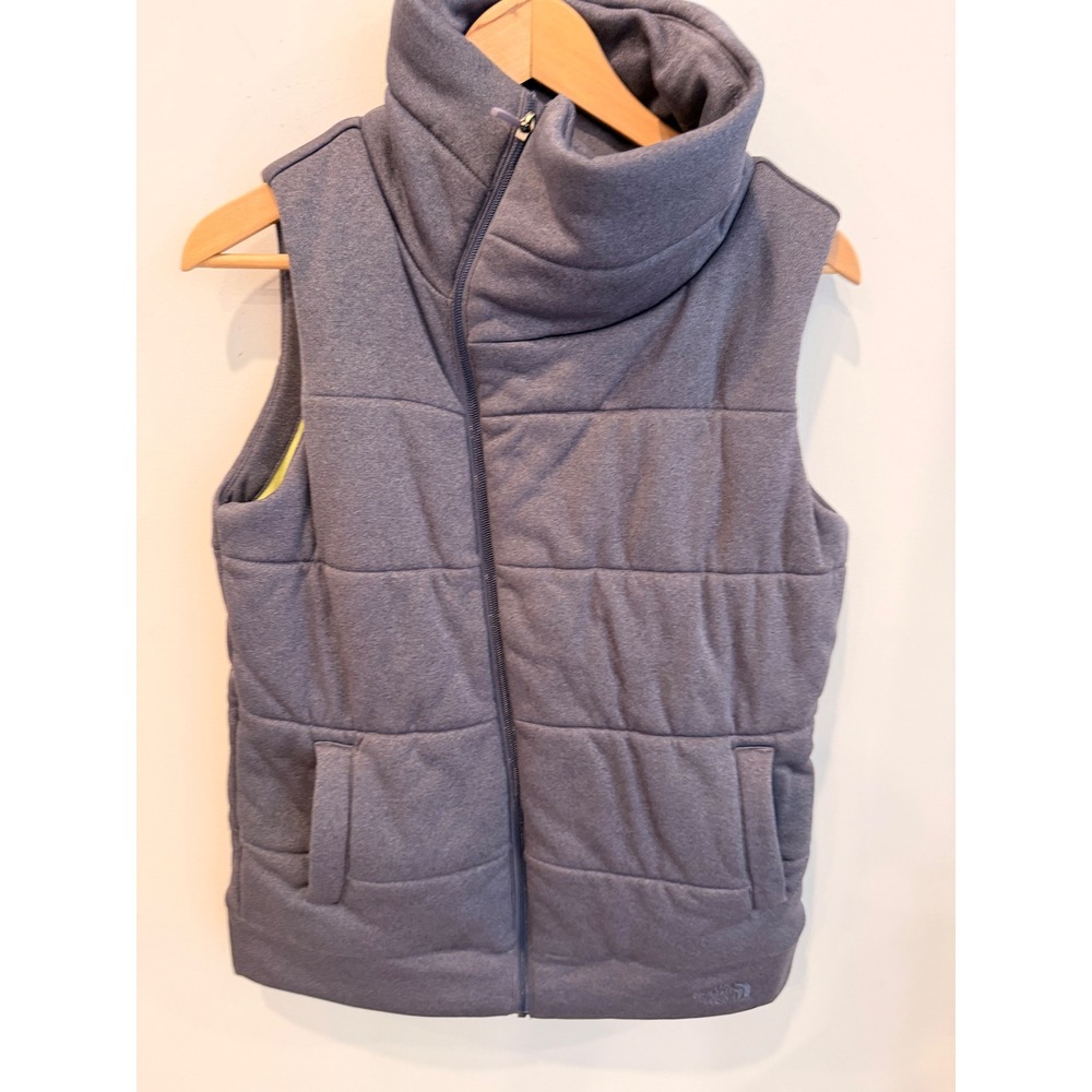 The North Face Womens A8N5 Asymmetrical Zip Puffer Vest Gray Size Medium